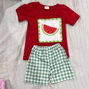 Watermelon shirt short set 3t